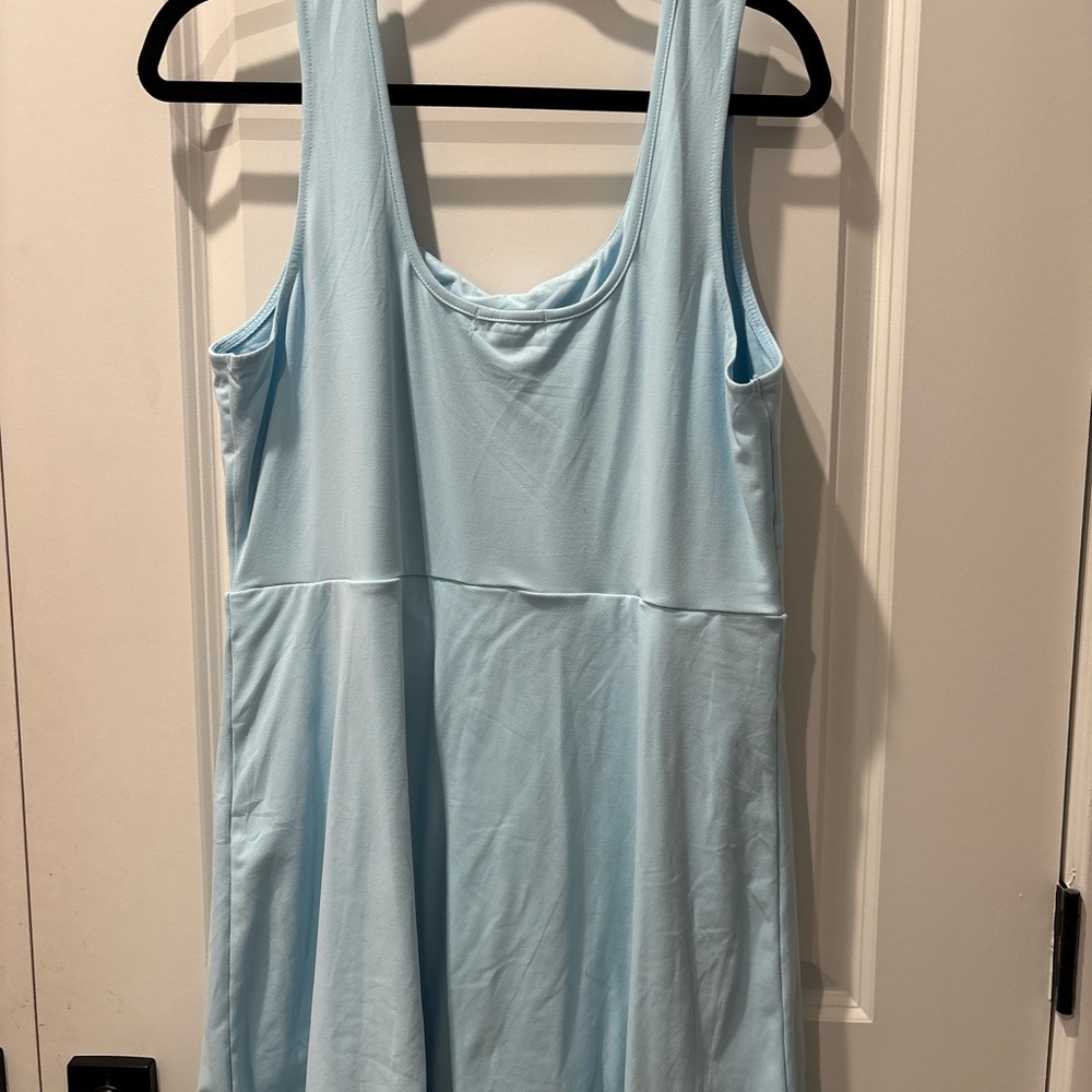 Light Blue athletic dress with built in shorts